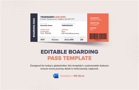Template Boarding Pass Download Free