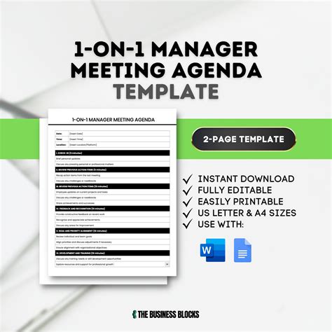 Template For 1 1 With Manager