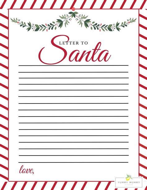 Template For A Santa Letter