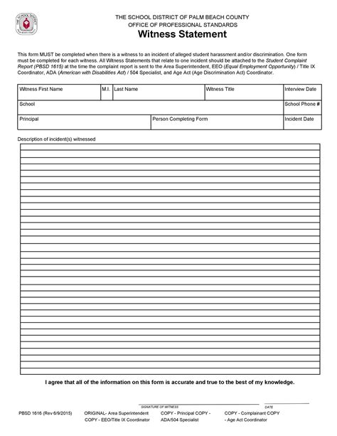 Template For A Witness Statement