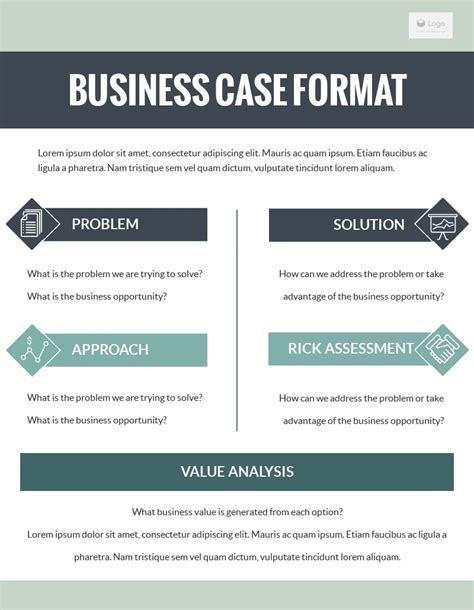 Template For Business Case Presentation