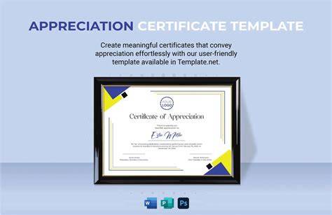 Template For Certificate Of Appreciation