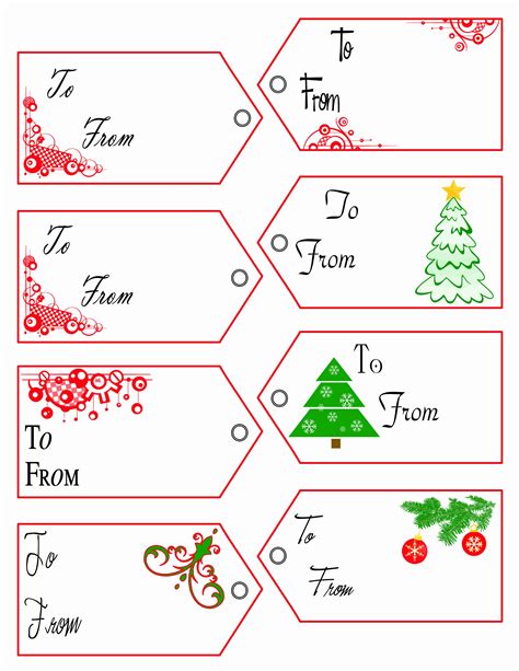 Template For Christmas Tags