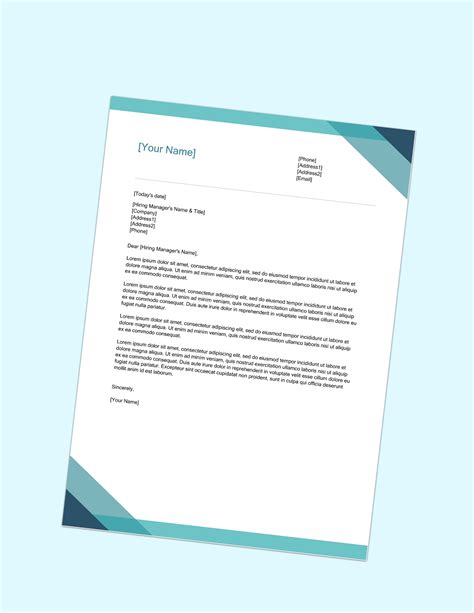 Template For Cover Letter