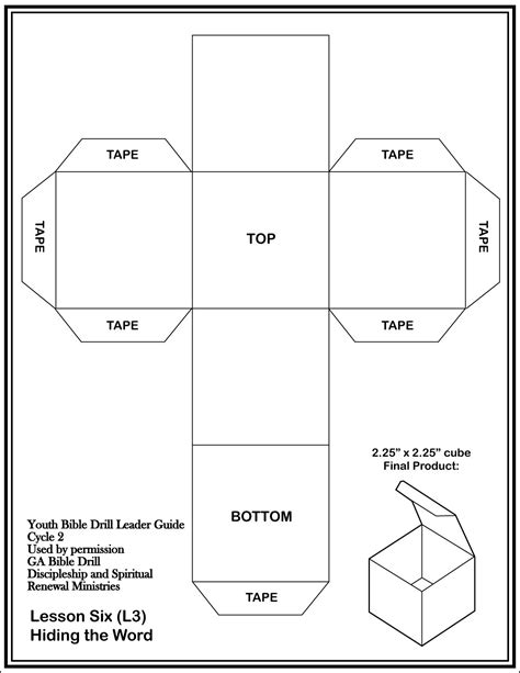 Template For Cube Box