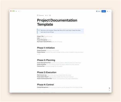 Template For Documentation