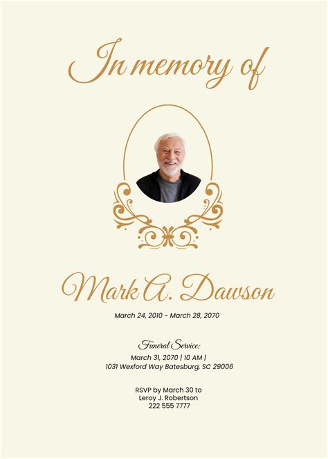 Template For Memorial Service