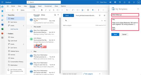 Template For Outlook Emails