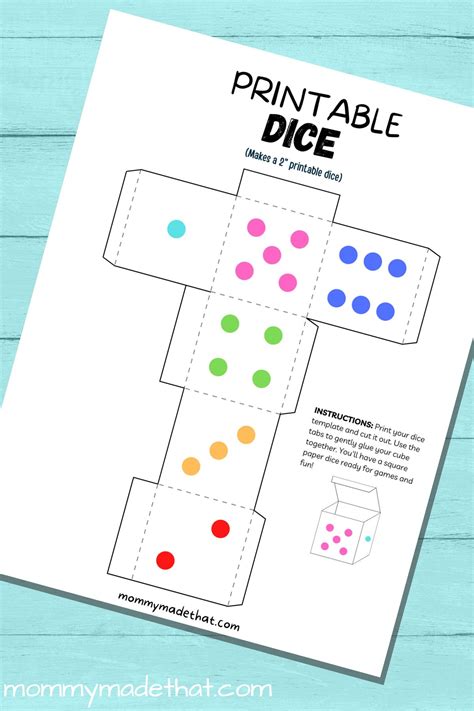 Template For Paper Dice