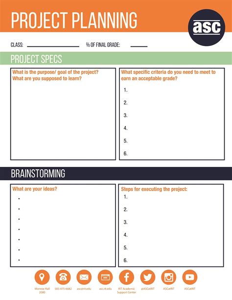 Template For Planning A Project