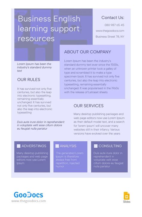 Template For Presentation Handout
