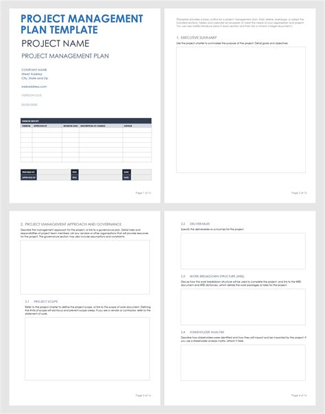 Template For Project Management Plan