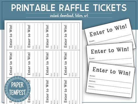 Template For Raffle Tickets To Print