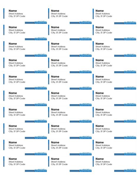 Template For Return Address Labels