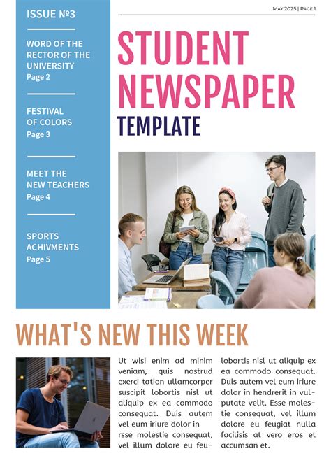 Template For Student Newspaper