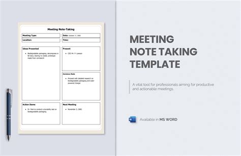 Template For Taking Notes