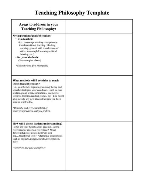 Template For Teaching Philosophy