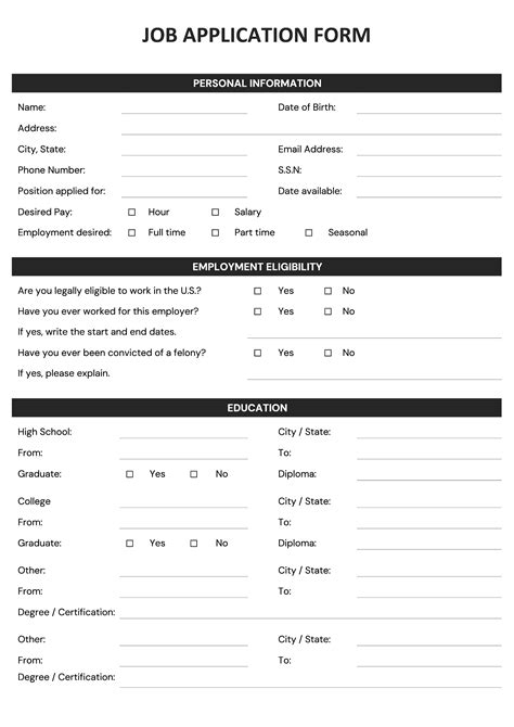 Template Job Application