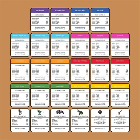Template Monopoly Cards