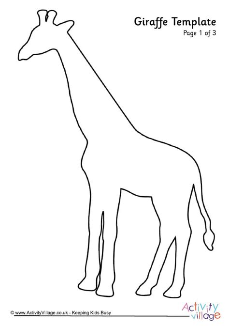 Template Of A Giraffe