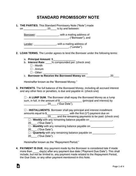 Template Promissory Note