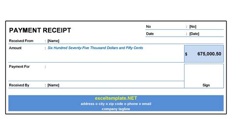 Template Receipt For Payment