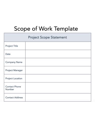 Template Scope Of Work