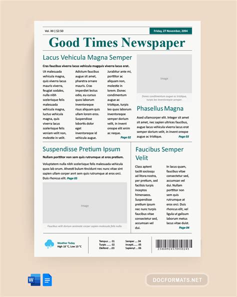 Template Word Newspaper