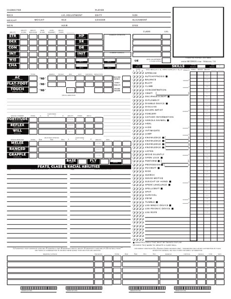 Templates D&d 3.5