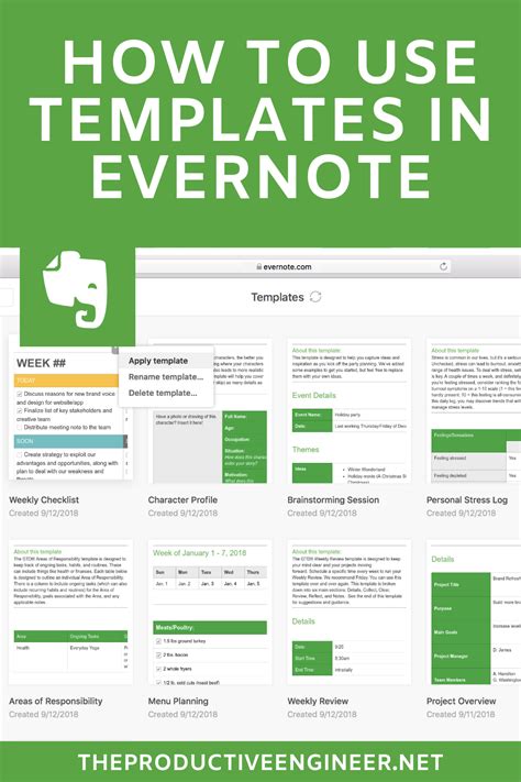 Templates Evernote