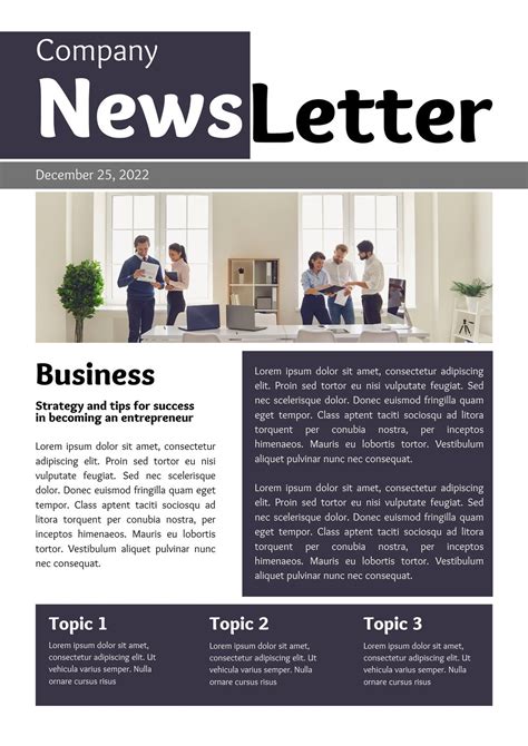 Templates For A Newsletter