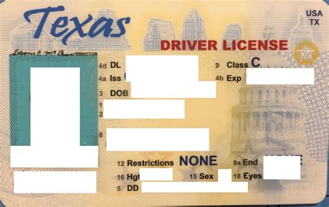 Temporary Texas Id Template