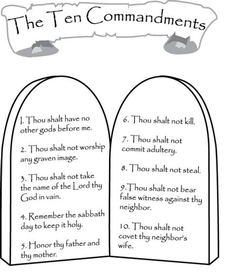 Ten Commandments For Kids Printable