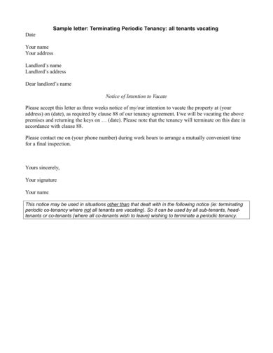 Tenant Move Out Letter Template