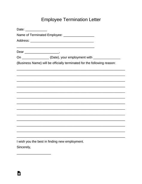 Termination Letter Template
