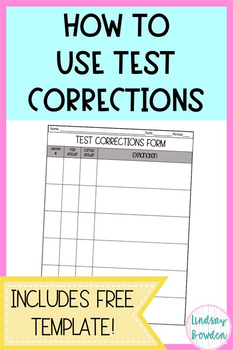Test Corrections Template