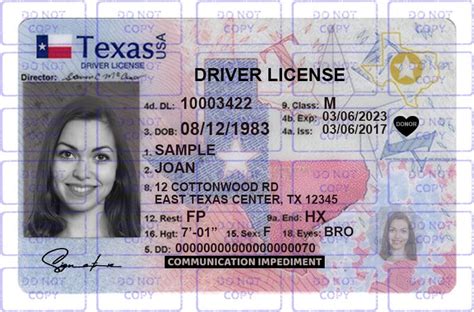 Texas Driving License Template