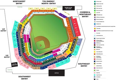 Texas Rangers Baseball Seating Chart