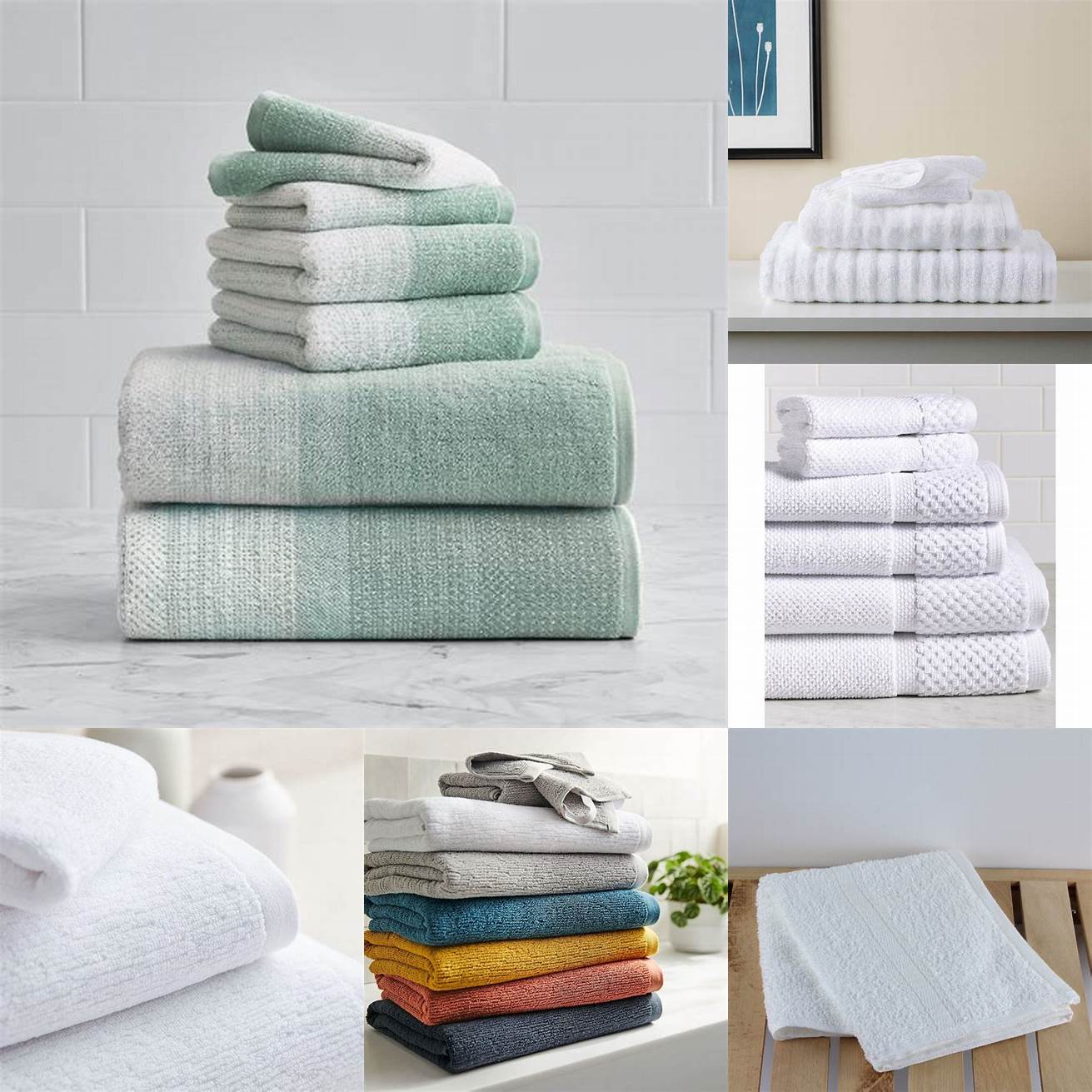 Textured white towels