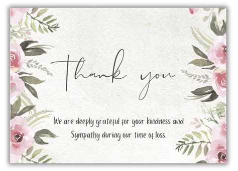 Thank You Card For Funeral Template