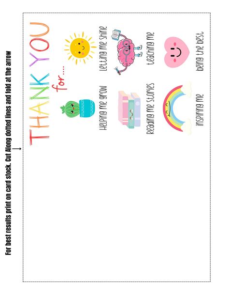 Thank You Card For Teacher Printable