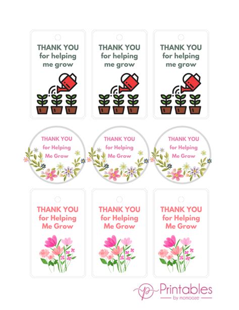 Thank You For Helping Us Grow Free Printable