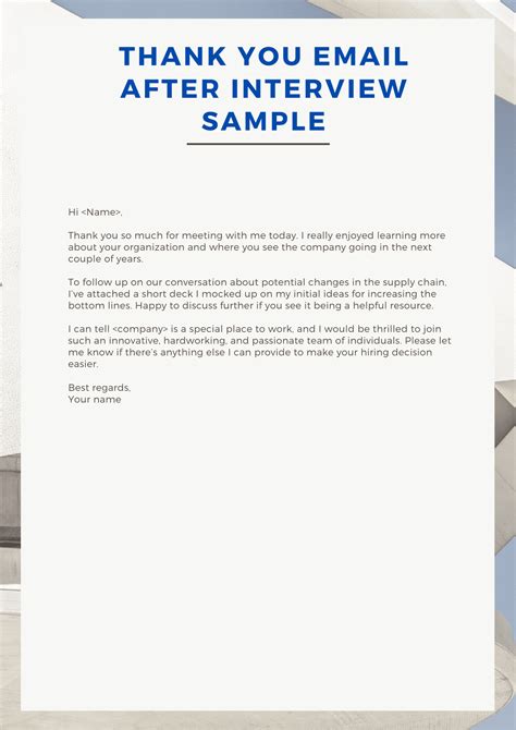 Thank You For Interview Email Template