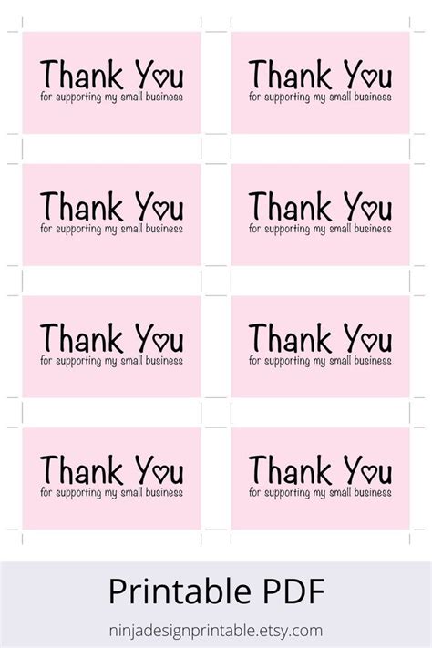 Thank You For Supporting My Small Business Free Printable