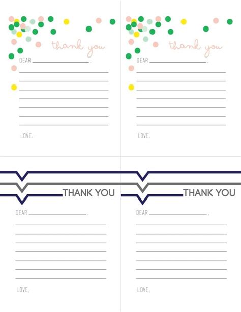 Thank You Note Printable Template