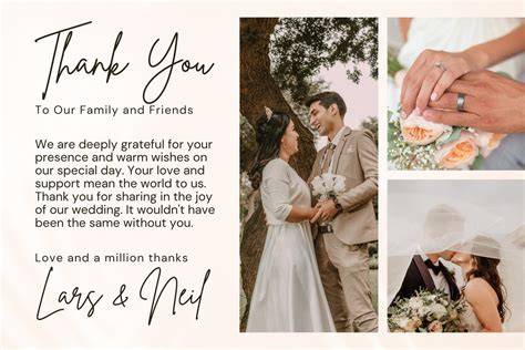 Thank You Wedding Card Template