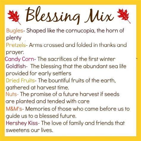 Thanksgiving Blessing Mix Poem Printable