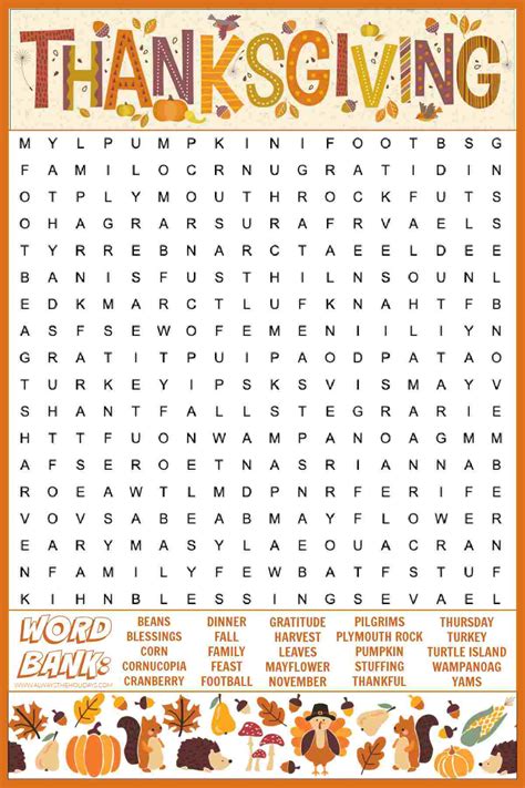 Thanksgiving Puzzle Printable
