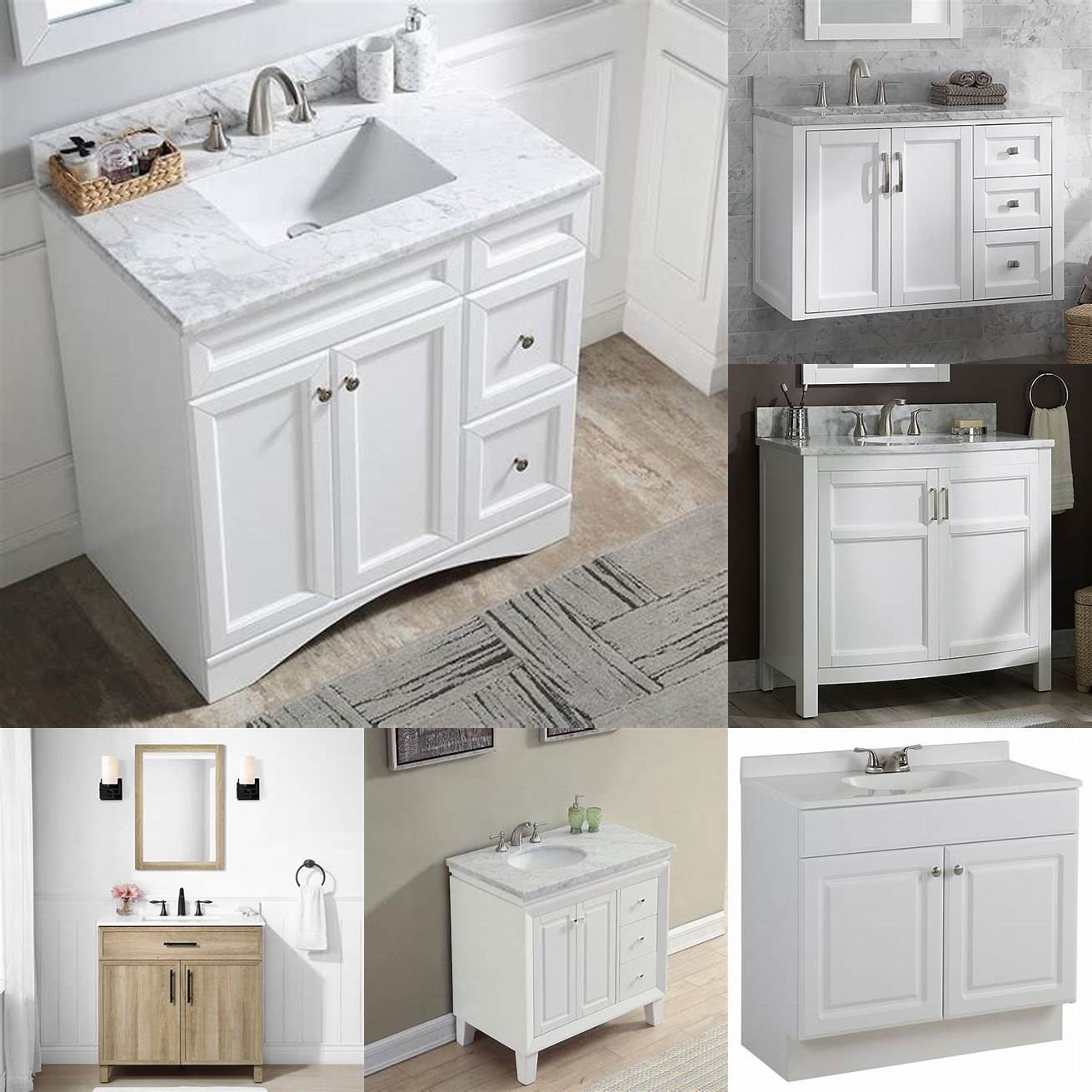 The Lowes Bathroom Vanity 36 Inch in white finish