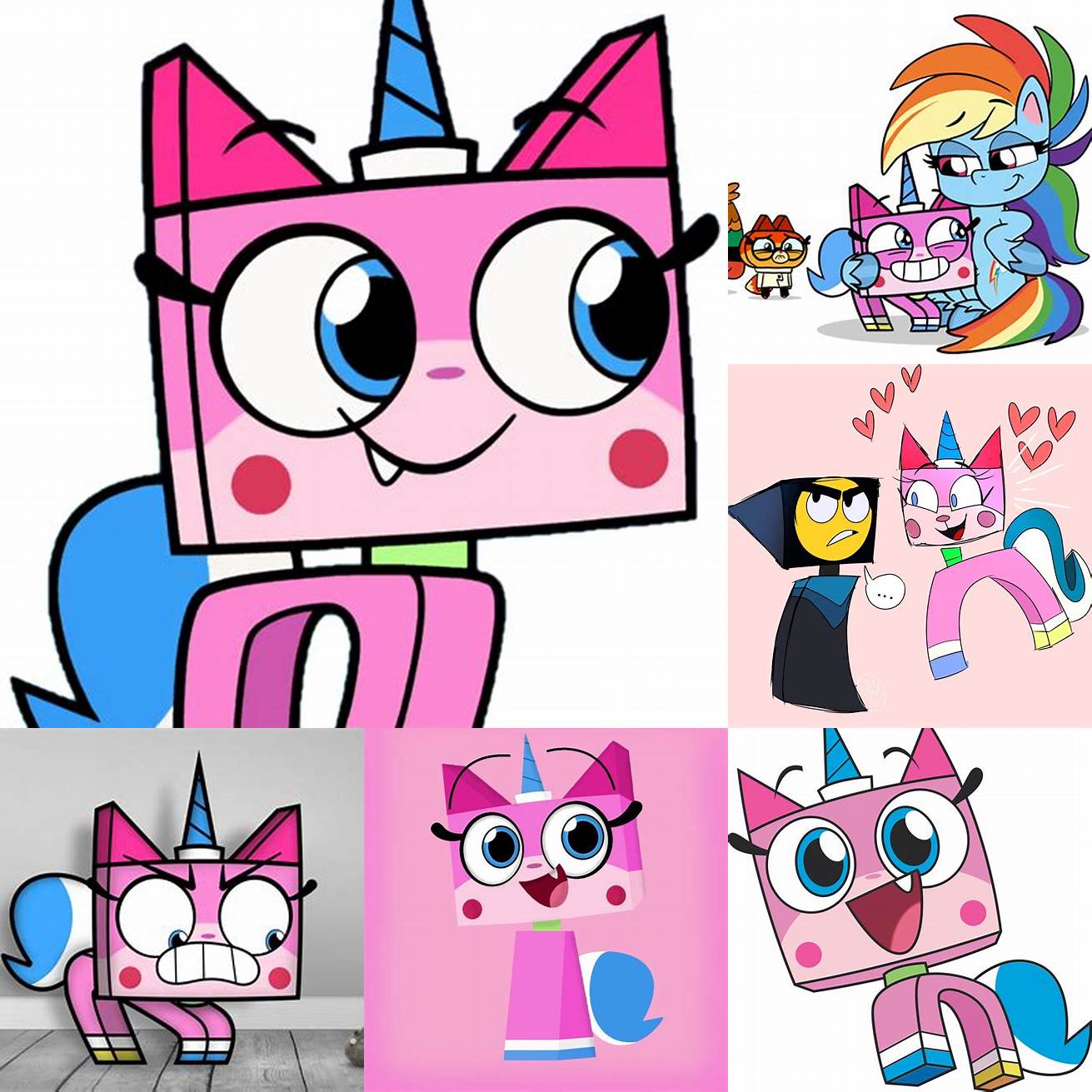 The cat and Unikitty hanging out